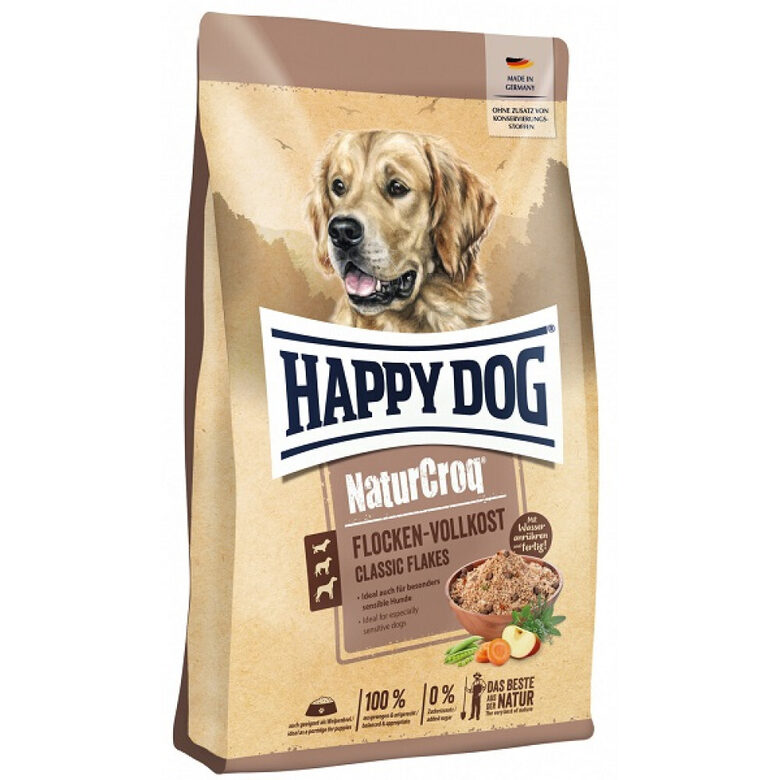 Happy Dog NaturCroq Flocken-Vollkost - dārzeņu pārslas suņiem ar gaļu 1,5 kg